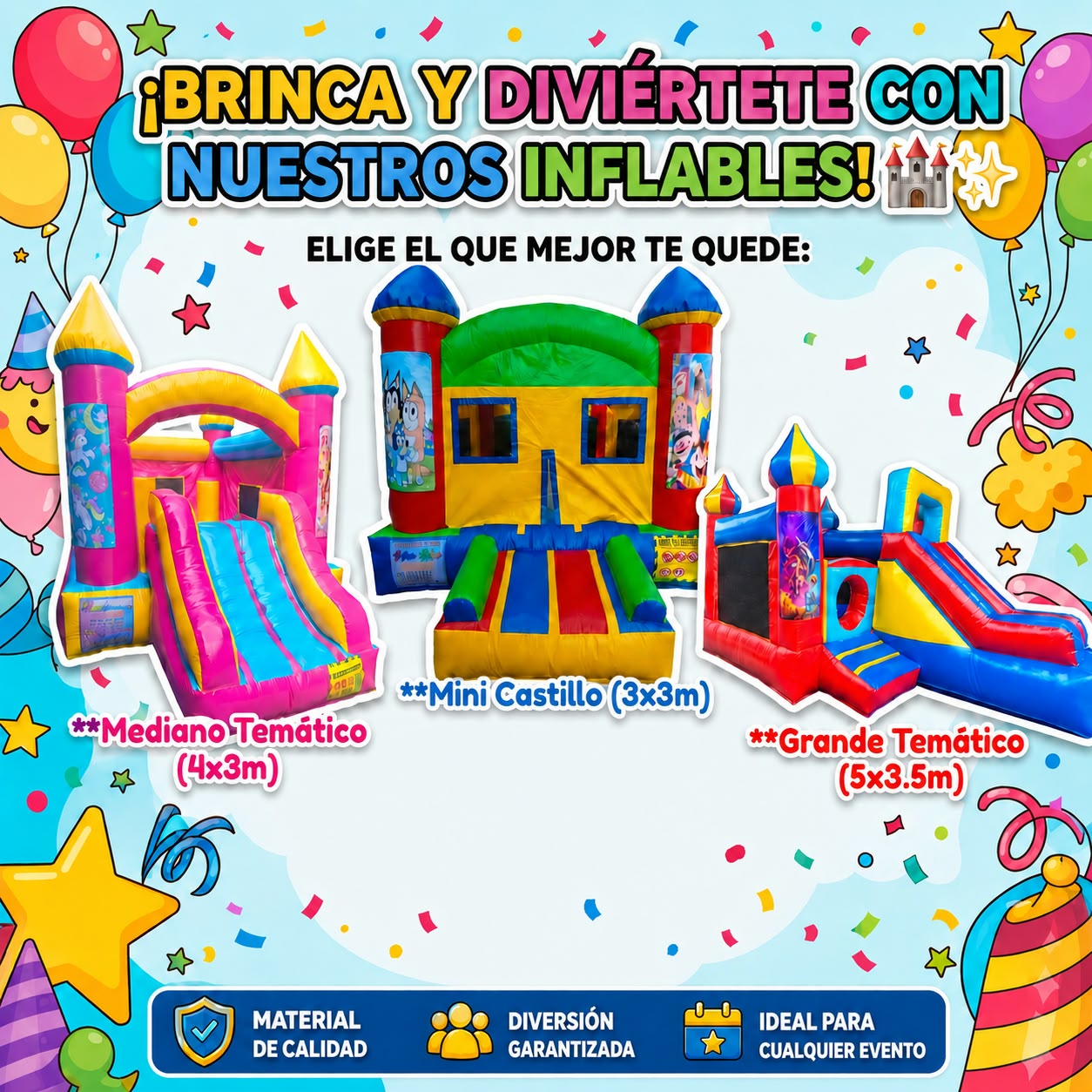 Guía para elegir el inflable adecuado según el espacio